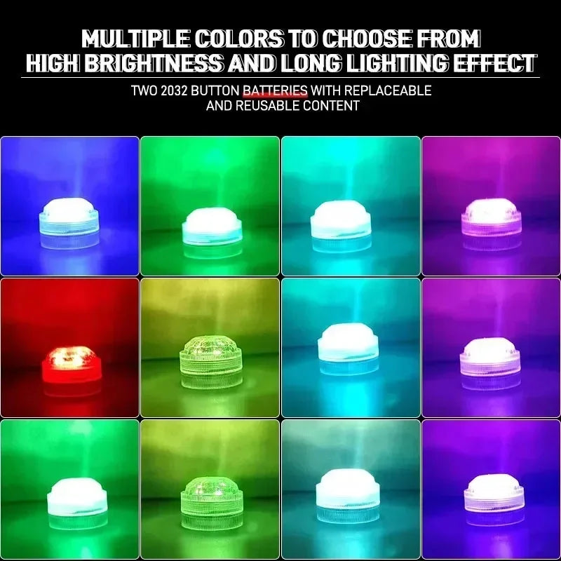 LED Car Interior Ambient Light Decoration Wireless Adhesive Bicycle Tail Auto Roof Foot Atmosphere Lamp Diamond Diving Lights