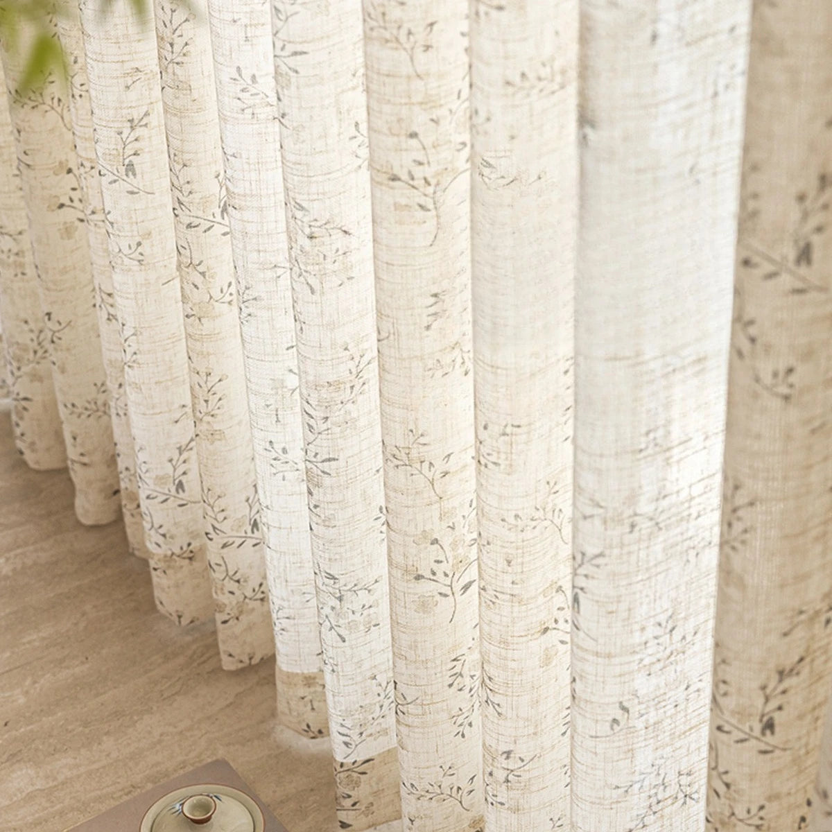 Cotton and Linen Gauze Curtains with Pastoral Style Curtains for Living Dining Room Bedroom Window Blackout Decor Custom Size