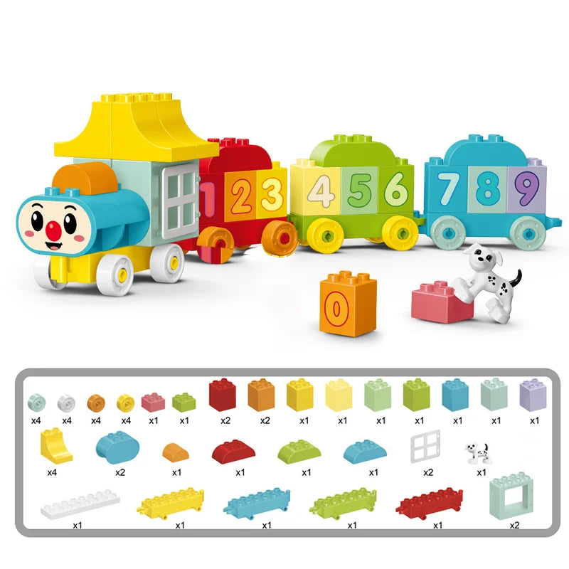 Big Blocks Bulk Building Blocks for Kids Toddlers Creative Gifts for Kids Compatible Duplo Animal Train Bricks Set Toys