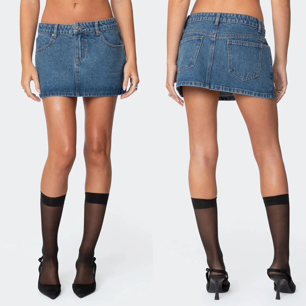 Women's Denim Skirt Casual Loose Spice Girl Sexy Denim Hip Skirt