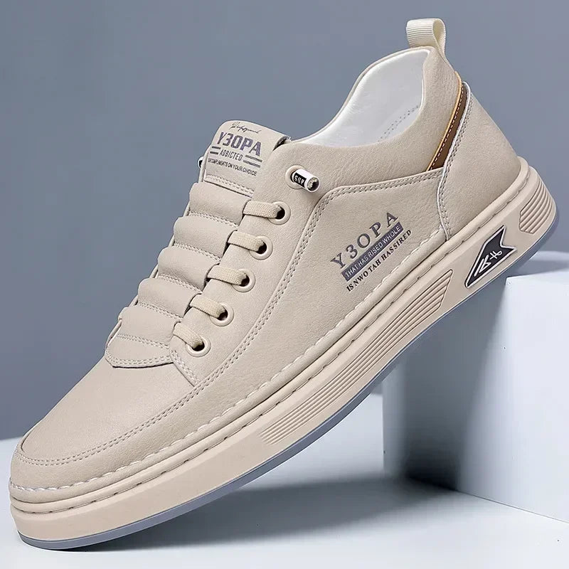 Men's Shoes Leather Casual Sneakers Breathable Walking Slip On Platform Shoes Man Flats Rubber Sole Sports Shoes Zapatillas