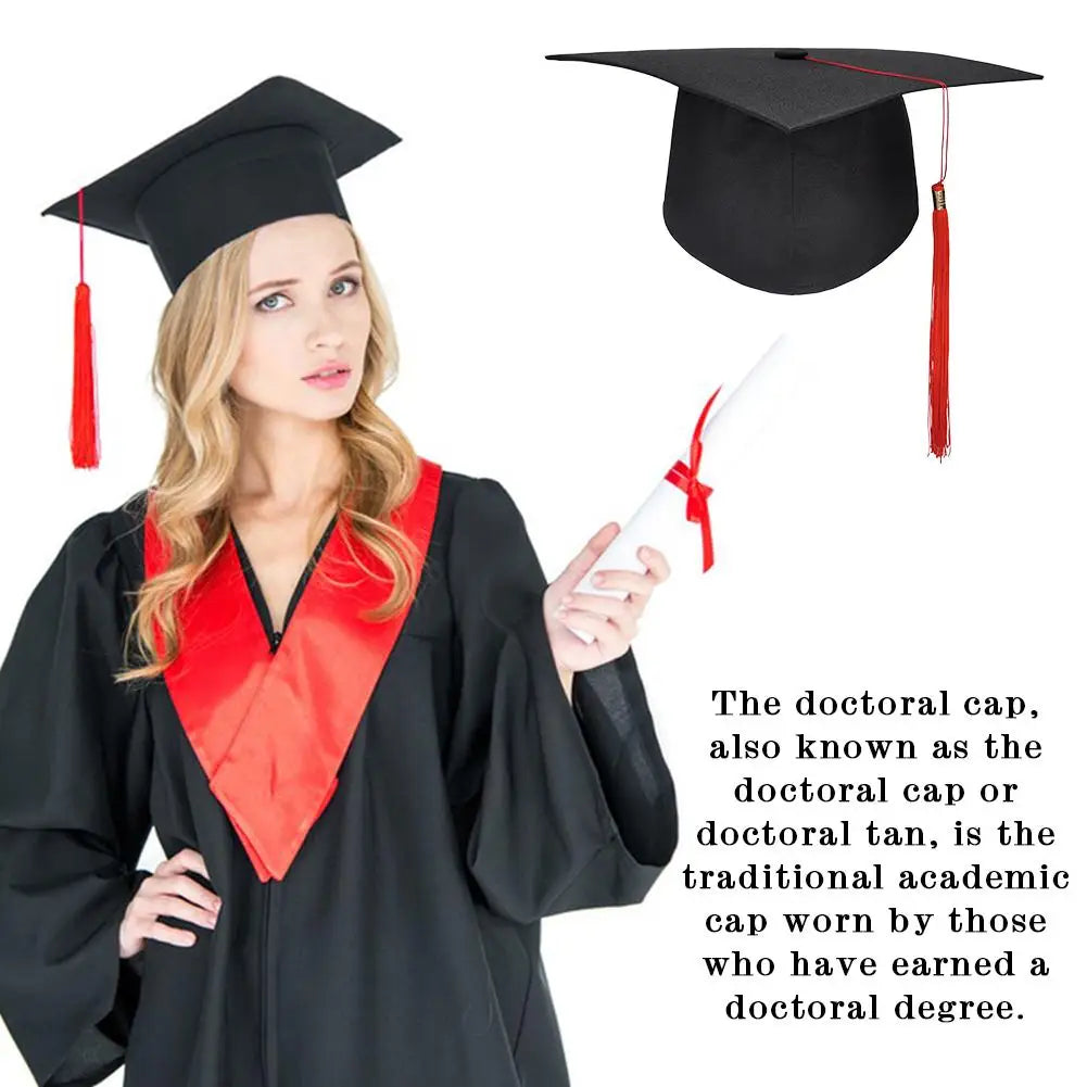 Graduation Cap With Tassel Bachelors Hat With Adjustable Size Elastic Band Graduation Master Degree Graduation Ceremony Hats