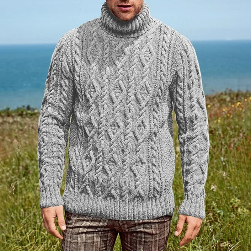Fashion Sweater Men's Turtleneck Knitted Sweater Men New Large-size Knitted Sweater