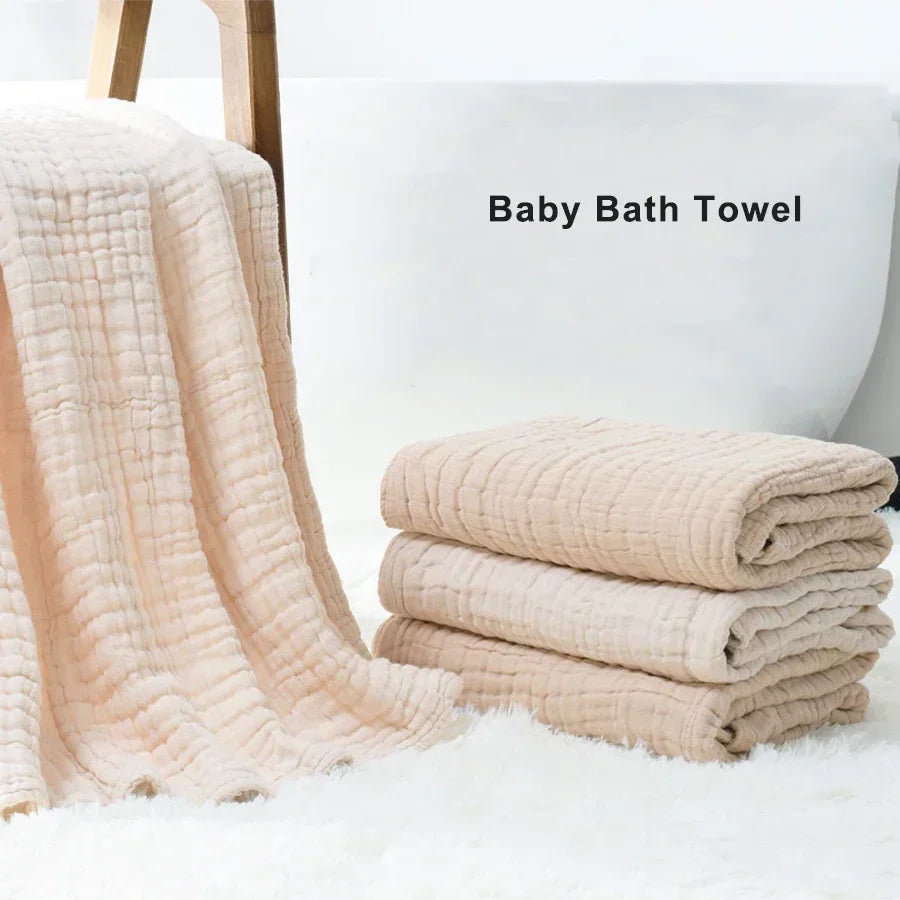 Baby Bath Towel Kids Swaddle Wrap Bedding 6 Layers Infant Gauze Receiving Blanket Pure Cotton Bubble Muslin Blanket 105*105cm