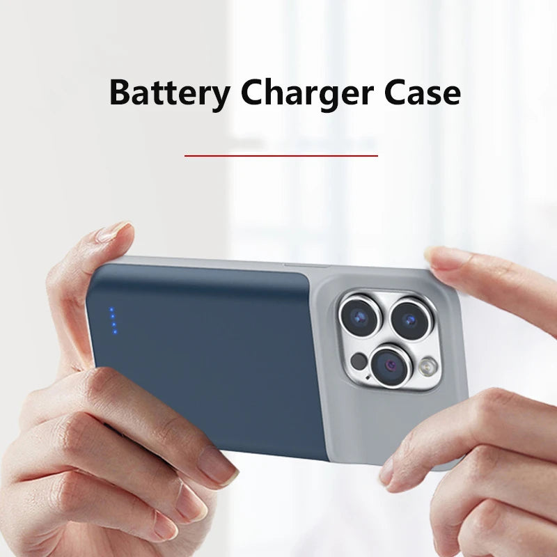 Battery Case For iPhone 17 16 15 14 13 12 11 Pro Max 12 Mini XS Max XR 6 7 8 SE 2 External Power Bank Battery Charger Case Cover