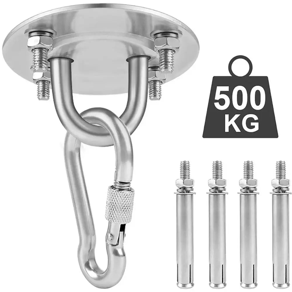 1Set Yoga Sandbag Swing Gym Accessories Swing Hooks Stainless Steel with 4 Screws Wall Mount Anchor Hooks Heavy Duty Hammock