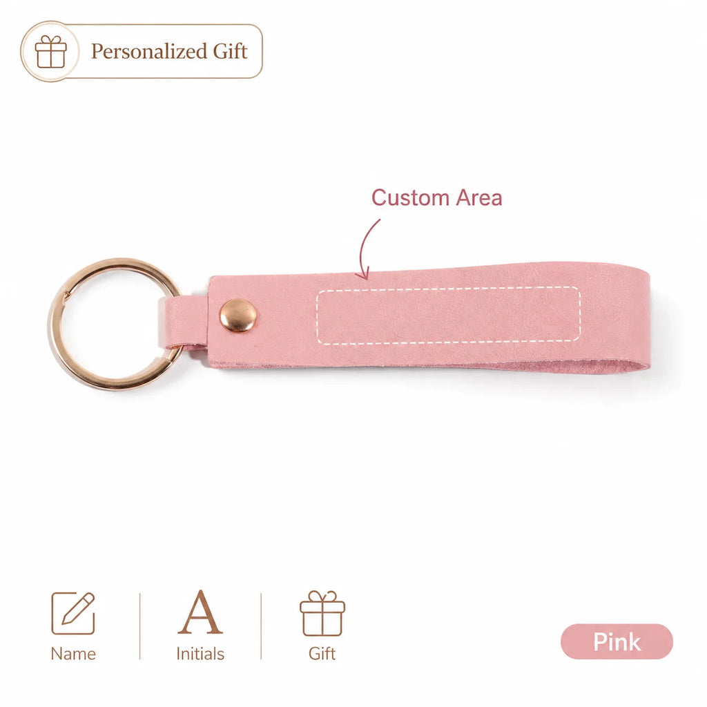 Custom Name Keychain, Laser Engraved Personalized Pu Keychain, Diy Pendant For Women, Personalized Text Keychain