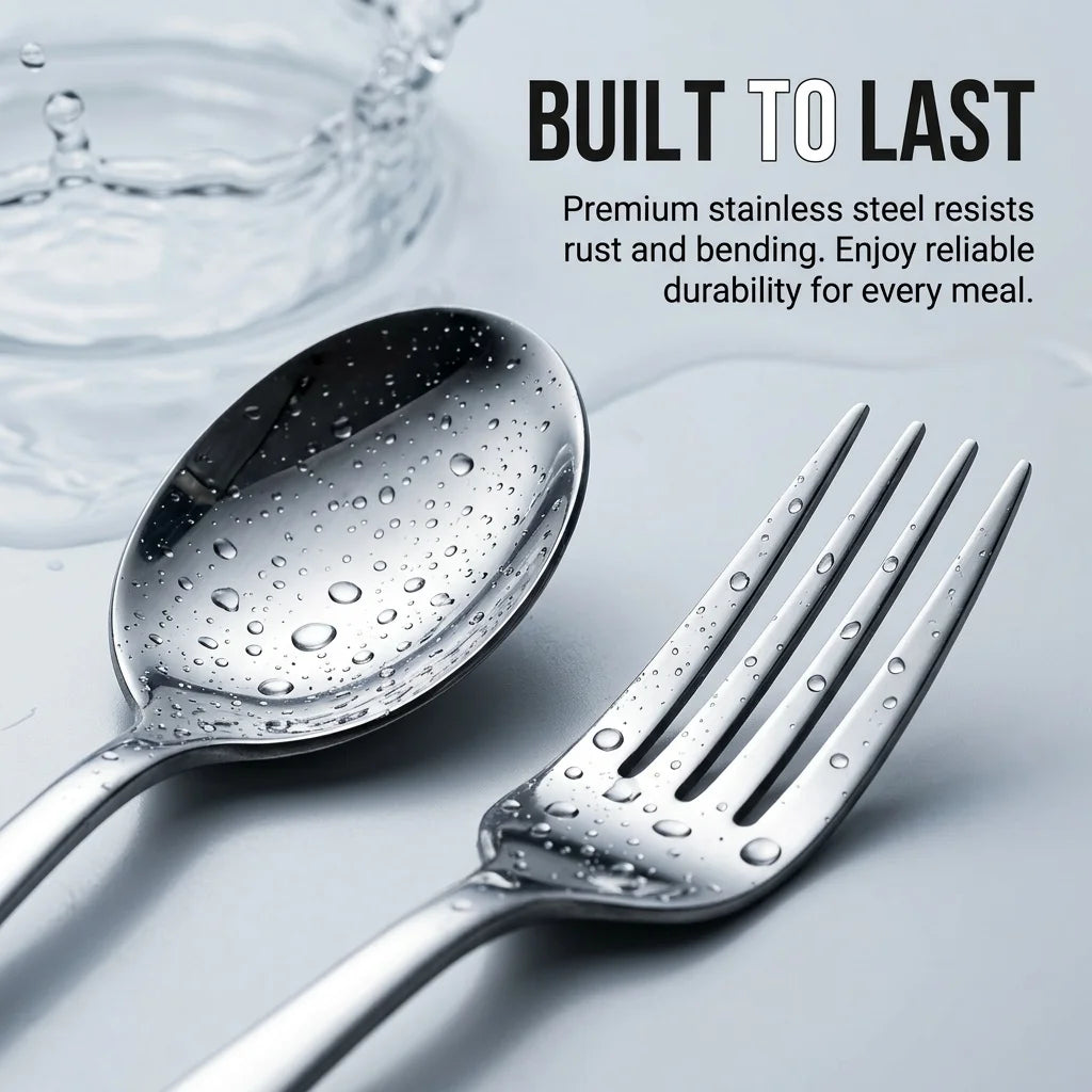 Stainless Steel Cutlery Set Spoons and Forks Set With Organizer Portable Chopsticks Silverware Travel Tableware Office Lunch