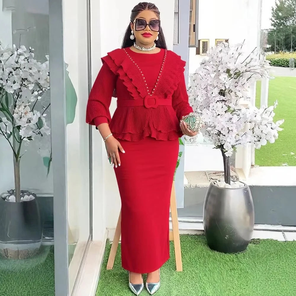 Party Evening Elegant Dresses For Women Luxury Celebrate Pleated Robes African Turkey Birthday Gown Wedding Prom Ladies Clothing