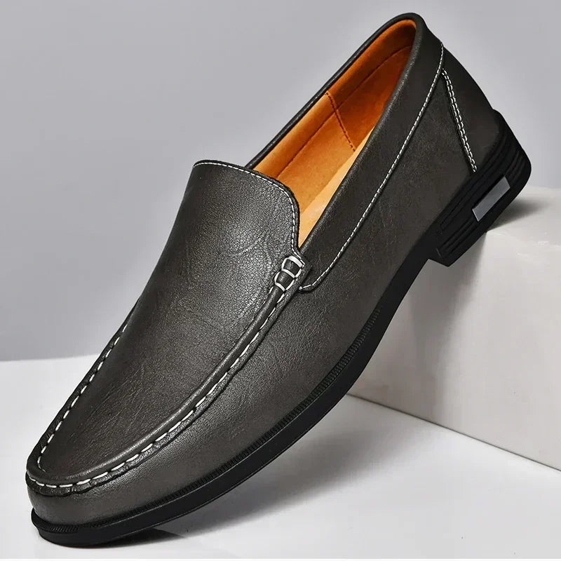 Men Dress Shoes Breath Driving Lazy Loafers Moccasins Genuine Leather Footwear Slip on Office Man Formal Wedding Party