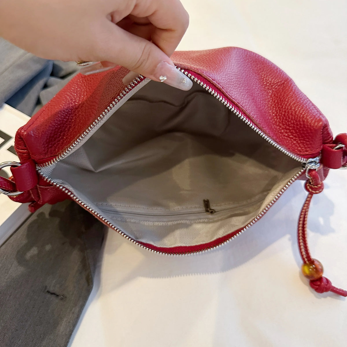 New Genuine Leather Women's Handbag Solid Color Simple Female  Shoulder Bag Wallet Fashion Trend Women Saddle Bags Sac A Main