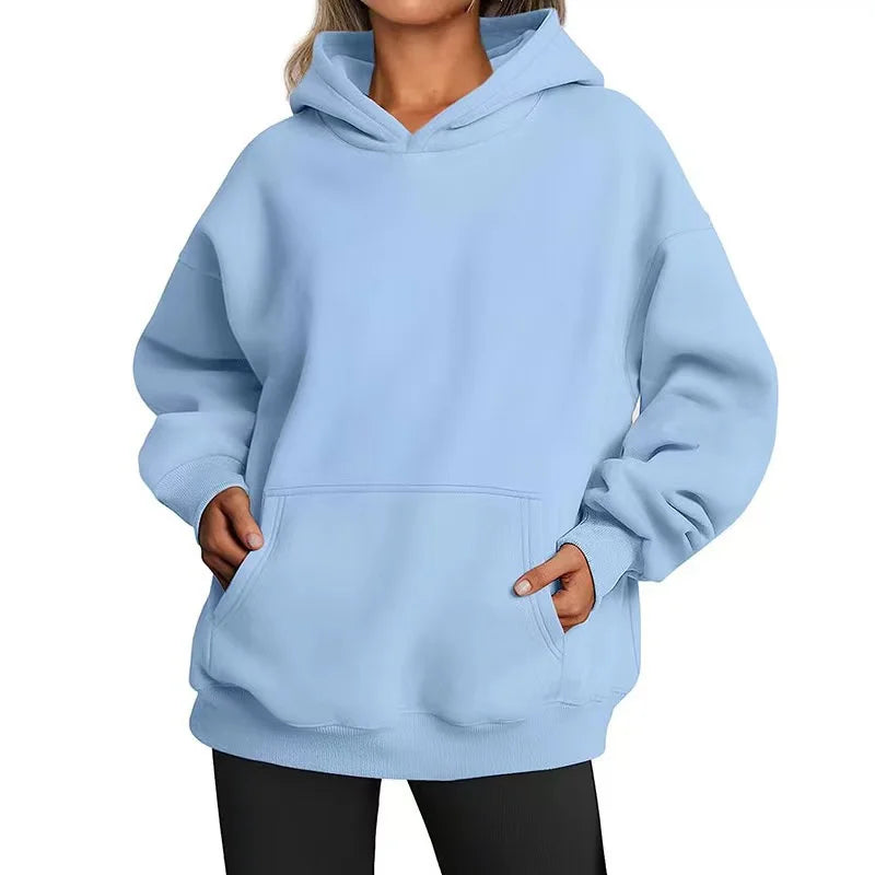 New Women tops Casual Hoodies Women Fleece Warm Hoodies autumn winter Pullovers Fashion Multiple Colour loose Women Sweatshirts