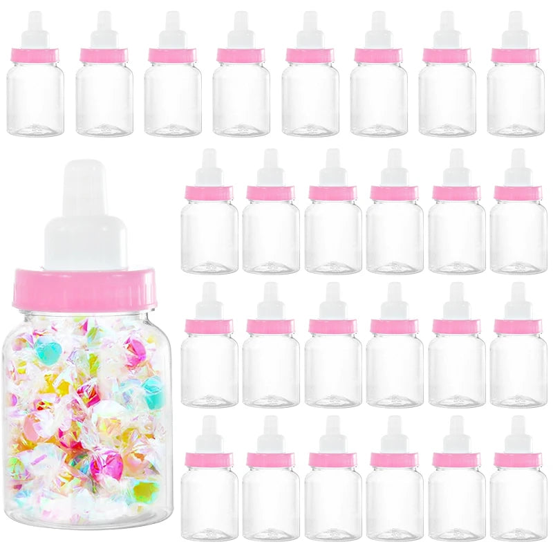 12Pcs Baby Shower Bottle Blue Pink Candy Gift Packaging Boxes Baby Shower Favors for Guests Kids Birthday Gender Reveal Supplies