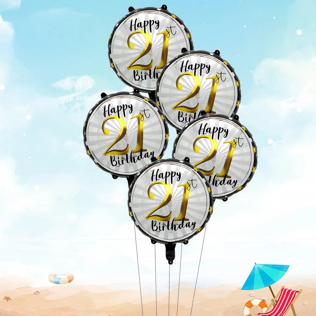 5pcs 18inch 21st 30th 40th 50th 60th Birthday Balloons Happy Birthday Party Decorations