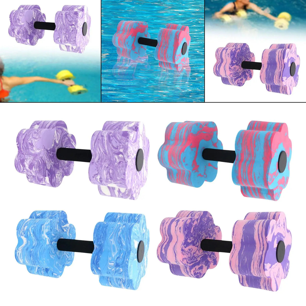 Aquatic Exercise Dumbbell for Men Women Pool Resistance Swim Training Equipment Swimming Accessories EVA Foam Water Dumbbell