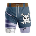 Bandai Weregarurumon Digimon Anime Unisex Double Layer 2-in-1 Performance Gym Shorts Summer Quick-dry Soft Comfy Lightweight