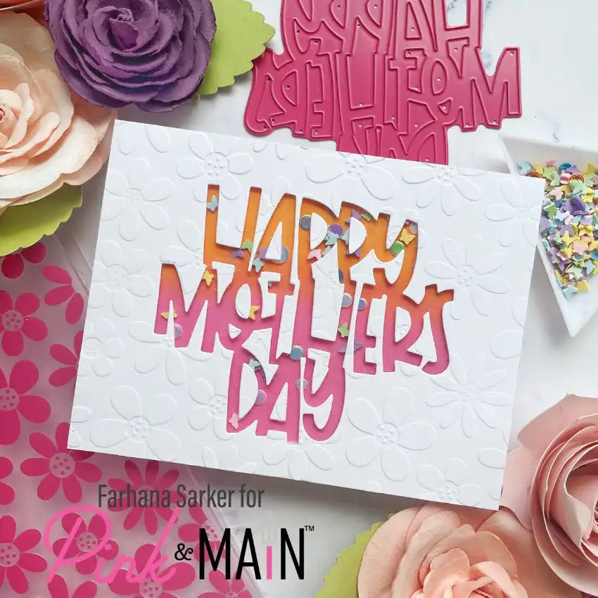 Happy Mother's Day Father's Day Flower Cart Metal Cutting Dies for DIY Decorating Scrapbook Paper Card Album Embossing Craft Die