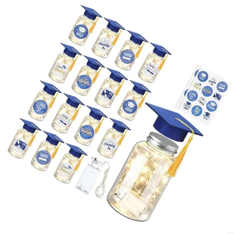 Graduation Memory Jar with Led Light Light Up Jar with Graduation Cap 55KF