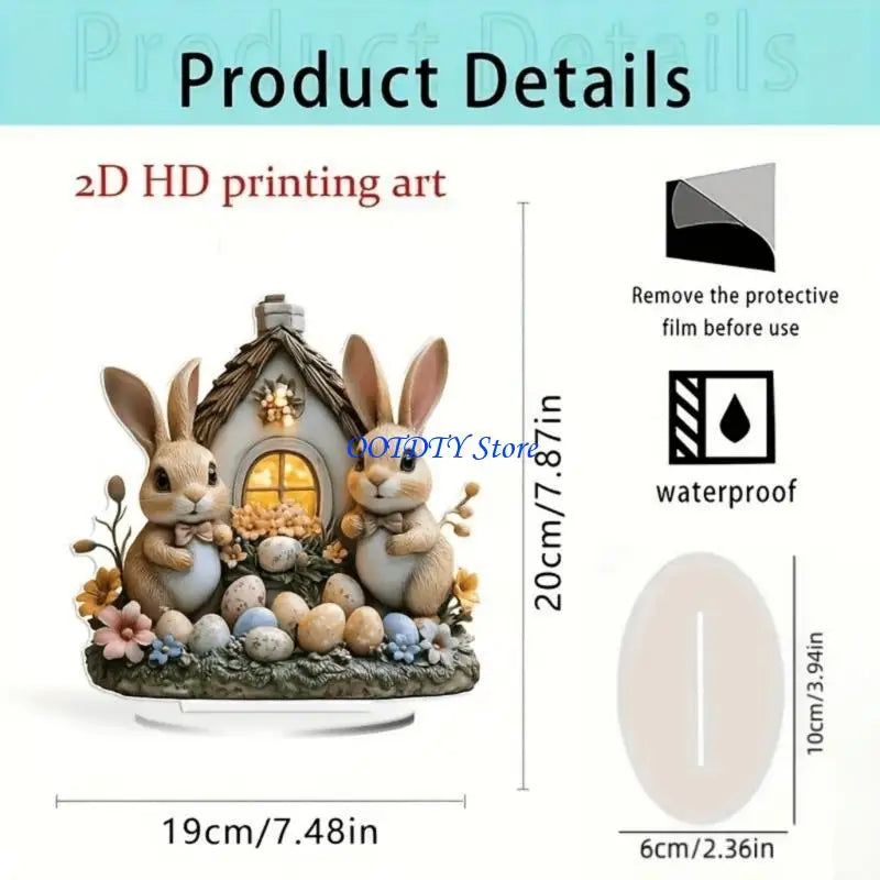 367A Easters Eggs Rabbit Statue Shelf Decors Accent,Easters Decors Figurines for Home