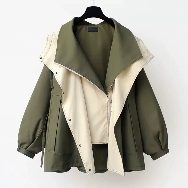 Women Spring Autumn Mid-Length Trench Coat 2026 New Casual Trendy Workwear Jacket Women Loose Hooded Windbreaker Women Jacket