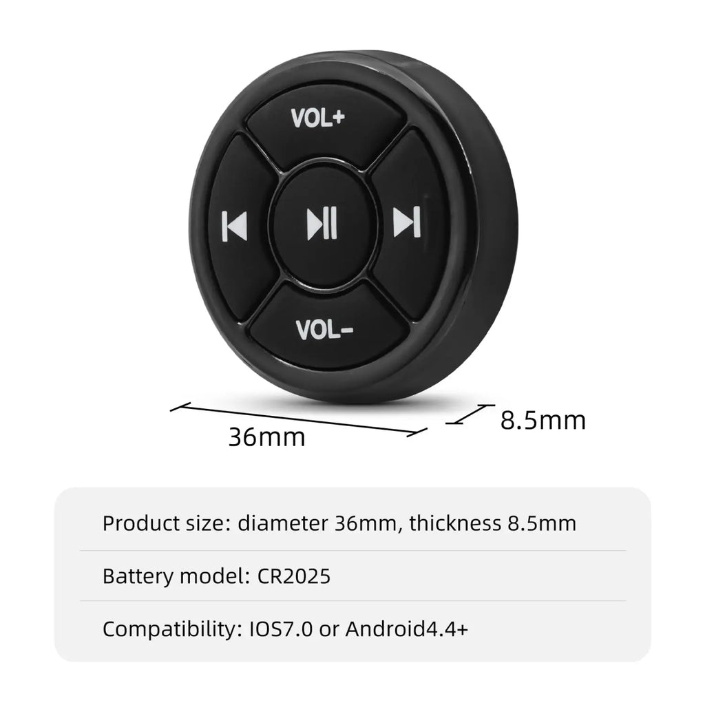 Car Steering Wheel Controller Wireless Bluetooth-compatible Remote Control Button Universal for Android IOS Car Media Volume