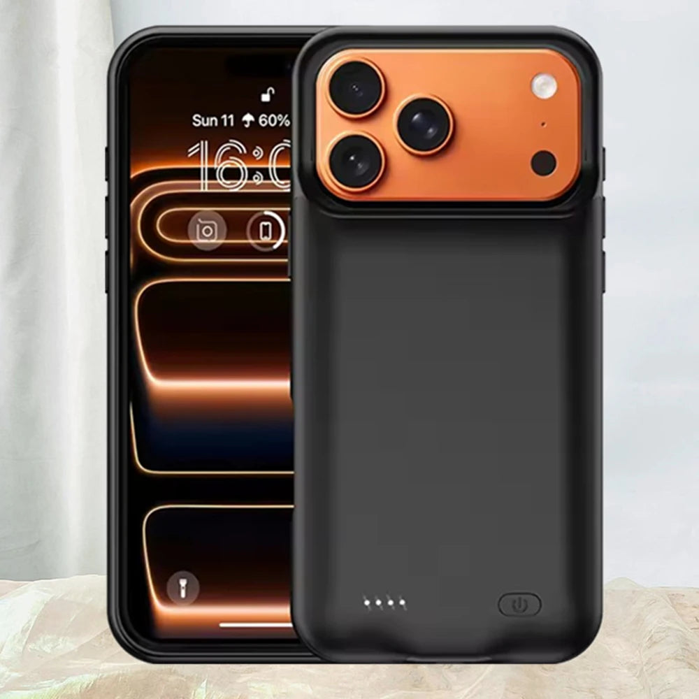 10000mAh Powerbank Cover For iPhone 17 16 Pro Max 17Air 16 Plus 16e External Battery Cases Portable Charger Power Bank Case