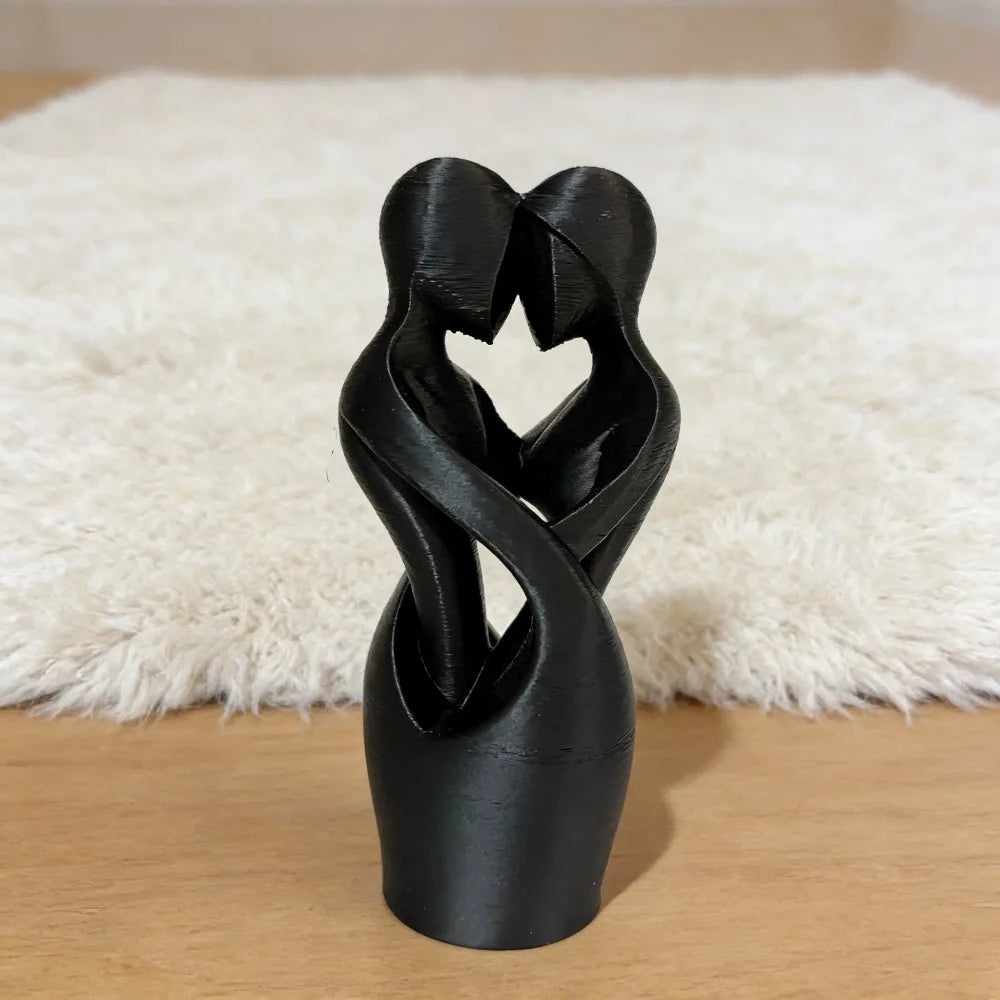 Sculptures of Intertwined Lovers, Modern Minimalist Sculptures of Lovers Embracing Each Other, Valentine's Day Home Decorations