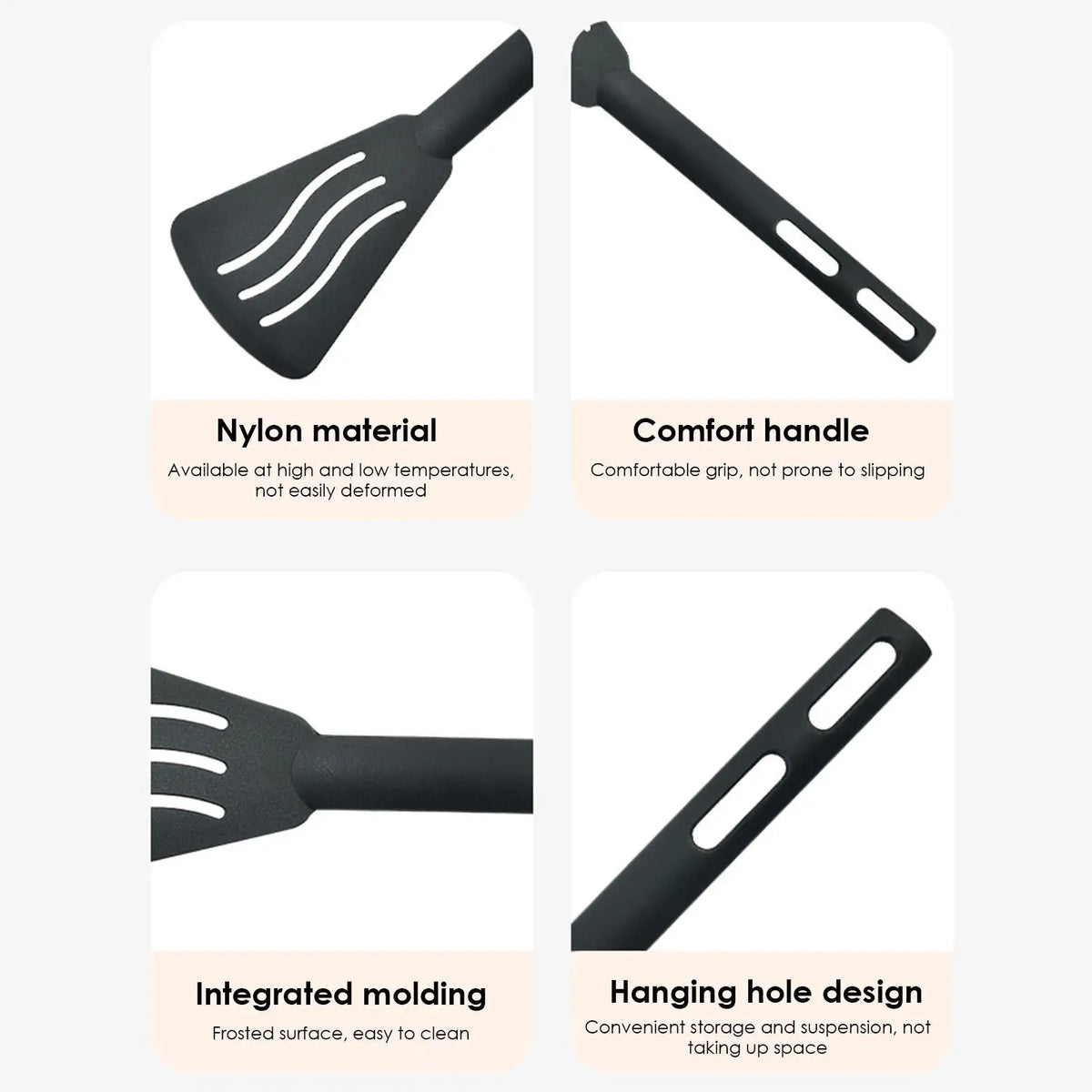 Kitchen Utensils Set Nylon Kitchen Utensils Set Non Stick Spatulas Comfortable Handle Cookware Accessories For Camping Hiking