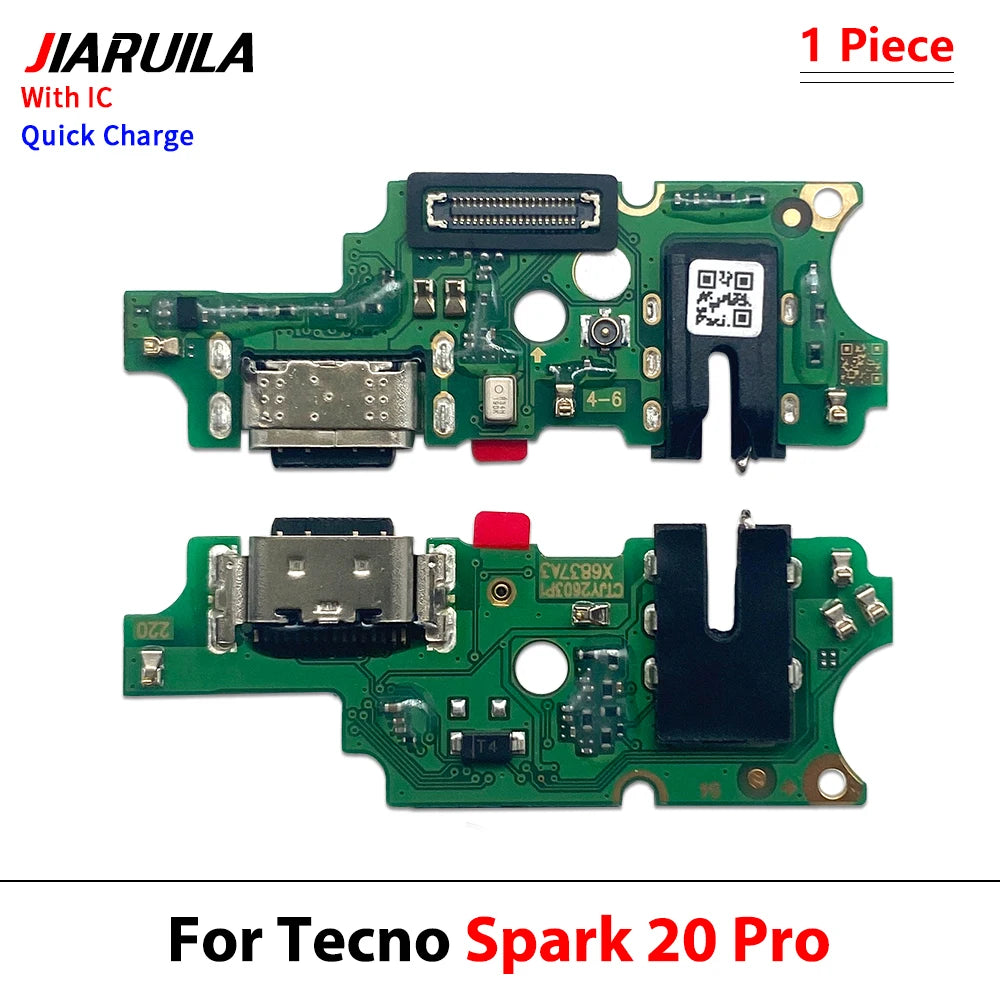 New For Tecno Spark 20 Pro 20C BG7 Spark Pro Plus KG7 USB Charging Port Dock Charger Plug Connector Board Flex Cable