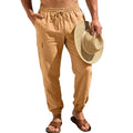 2026 New Men's Workwear Pants Multi Pocket Outdoor Tactical Loose Fit Linen Blend Breathable Hiking Casual Trousers