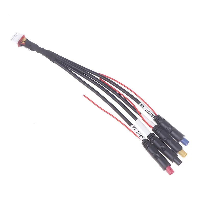 Cable de cámara de salpicadero multipar negro de 12 pines para radios Android, con conectores codificados por colores y extremos etiquetados.
