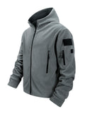 Men's Tactical Fleece Jacket Full Zip Hooded Coat Warm Casual Hoodies Camping Hiking Running Jogger Sports Jacket Men Streetwear