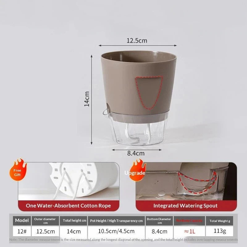 Self Watering Plant Pots Indoor Modern Plastic Planters For Orchid Succulent Herb Flower Home Office Decor