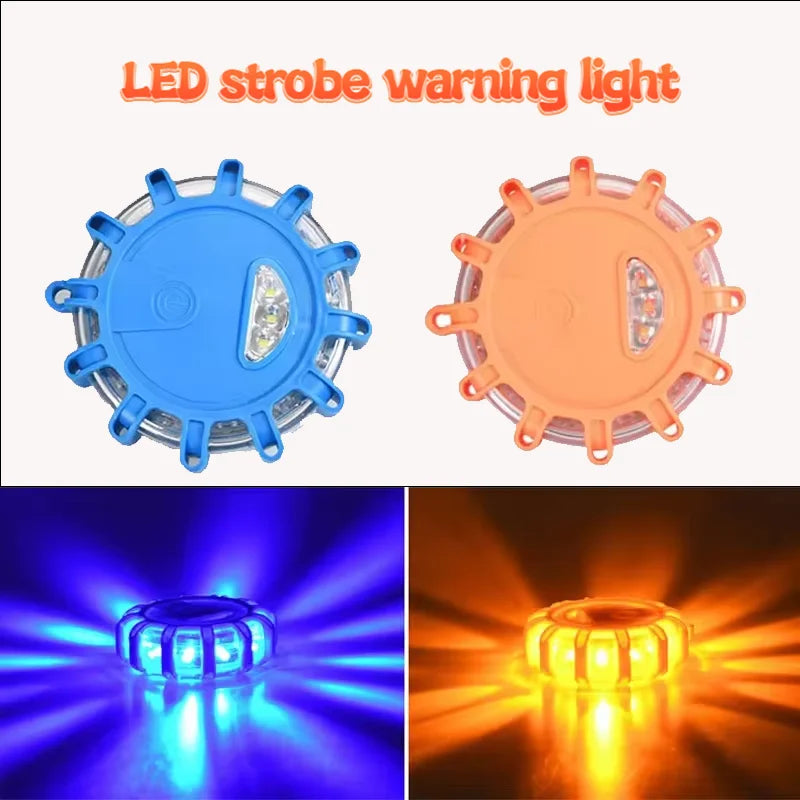 Car Emergency Road Rescue Magnetic LED Strobe Warning Light Safety Flashing Lights Roadside Auto Signal Beacon Lamp Accessory