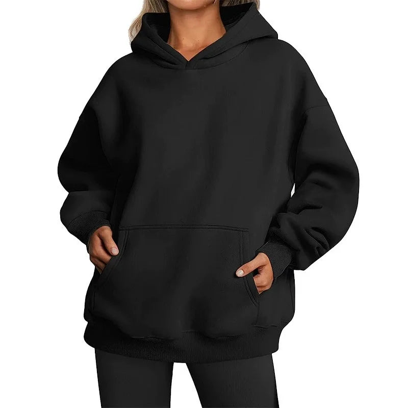 New Women tops Casual Hoodies Women Fleece Warm Hoodies autumn winter Pullovers Fashion Multiple Colour loose Women Sweatshirts