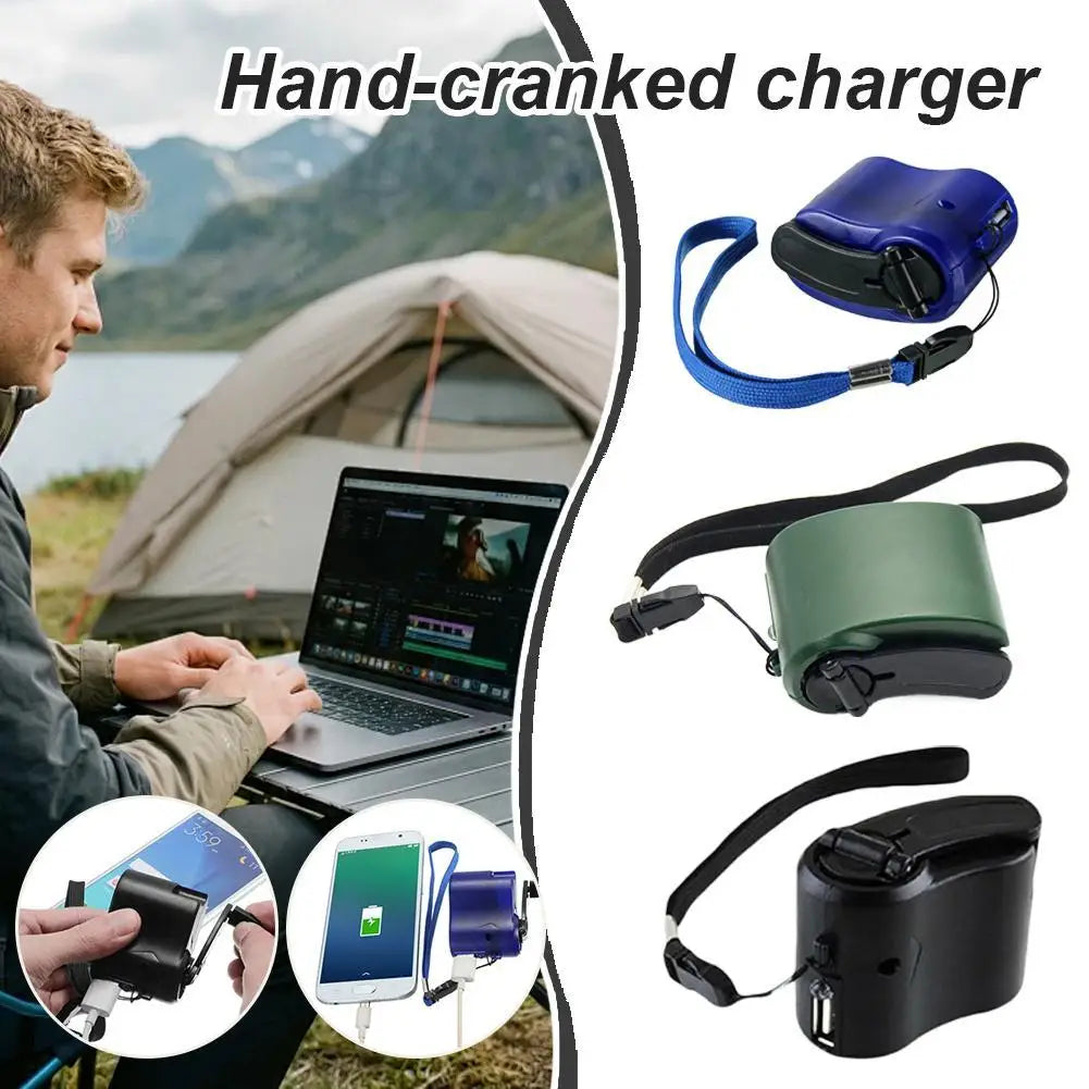 Hand Cranked Emergency Phone Charger Manual Dynamo Power Bank USB Mini Hand Crank Generator For Camping Outdoor Survival