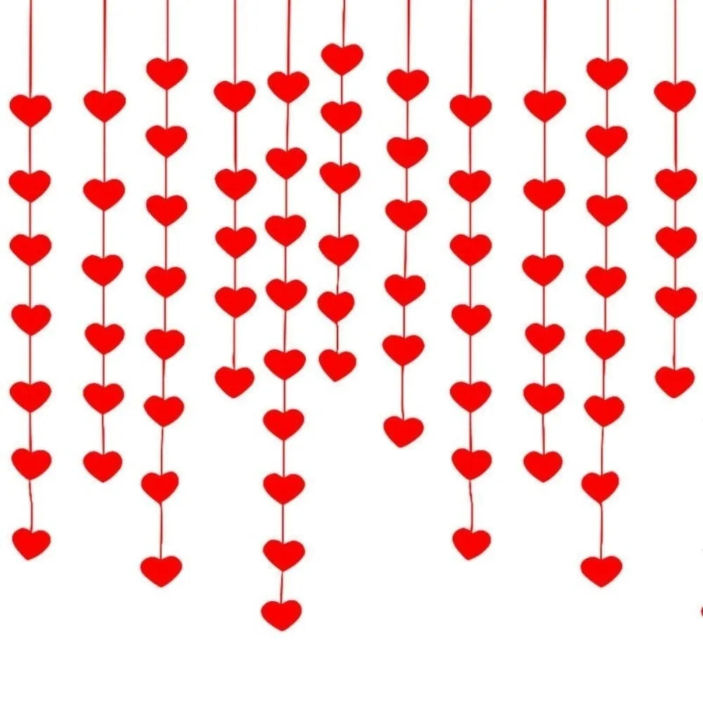 Romantic Love Flower Hanging Curtain Decorations Party Supplies Valentine's Day Hanging Ornaments String Garland DIY