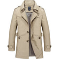 Fashion New Men Trench Coats 100% Cotton Casual Business Trench Jacket Elegant Male Single Breasted Windbreak Mid-length Jackets
