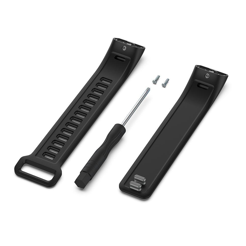 Bracelet en silicone noir, avec un design côtelé texturé, et outil de tournevis assorti en noir, pour Huawei Band 2 Pro, bracelet pour bracelet à porter au poignet.