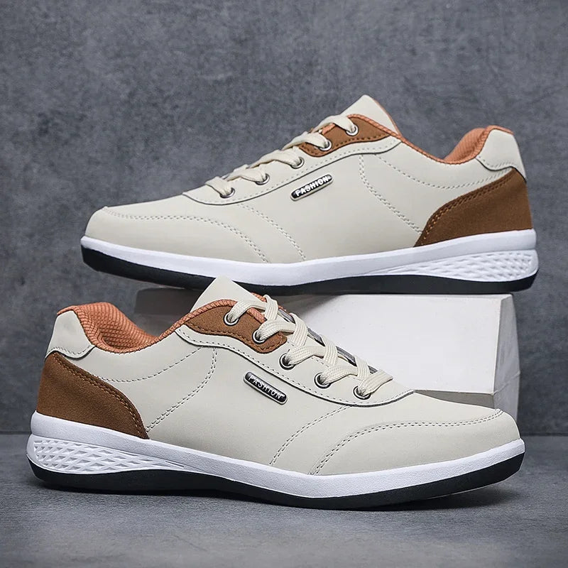 2025 Men Shoes Spring Autumn Waterproof Walking Sneakers Leisure Male Leather Sports Shoes Non-Slip Footwear Tennis for Men