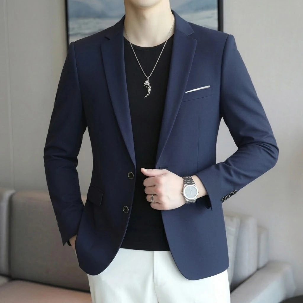 Men's Slim Fit Blazer 18 Colors Casual Business Suit Jacket One Button Notched Lapel Formal Dress Blazer for Wedding Party W