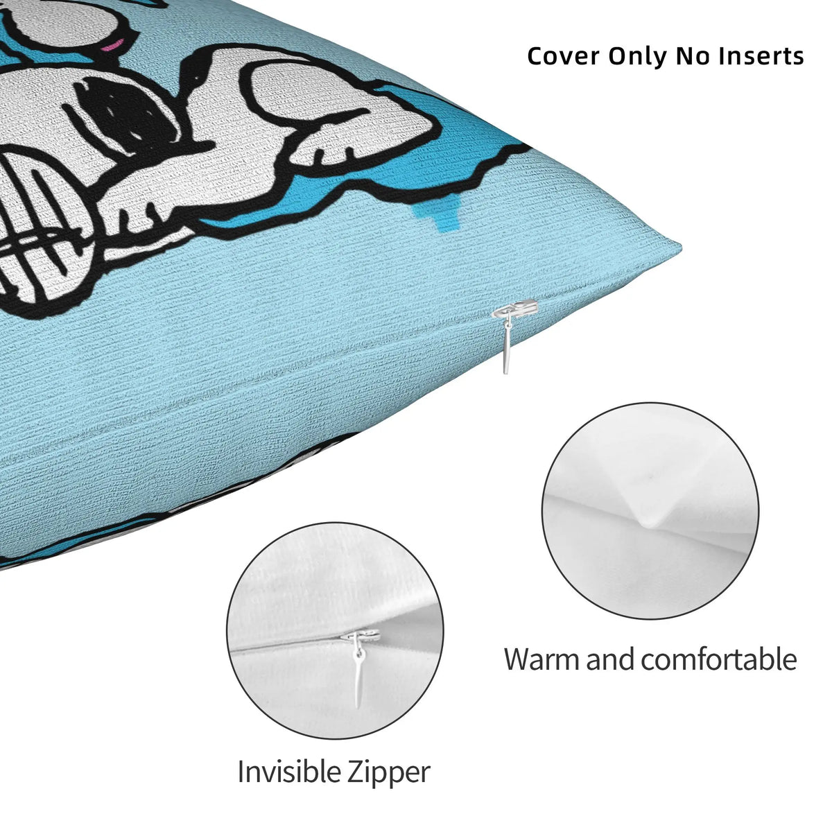 Valentine's Day  Linus & Snoopys Pillowcase Polyester Cushion Cover Decorative  Throw Pillow Case Cover Sofa Zippered 45X45cm