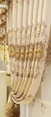 European Embroidery Cloth Curtains for Living Room Bedroom Flower King Luxury High Shading Modern Window Valance
