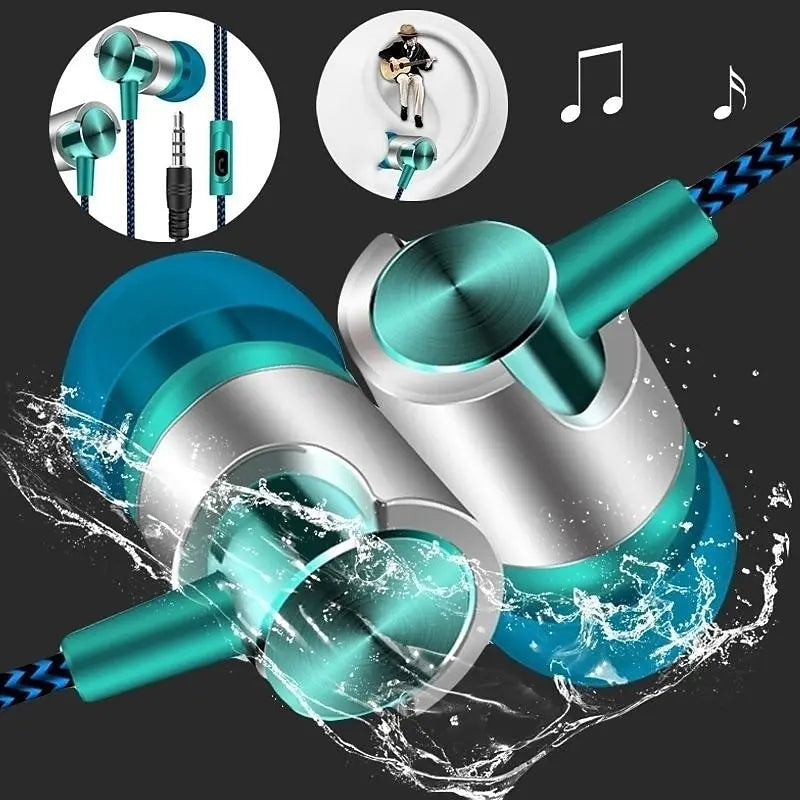In-Ear Headphones HiFi Bass Portable Phone Audio Accessories For School Office Travel Gym Running Wired Earbuds Call Headphones
