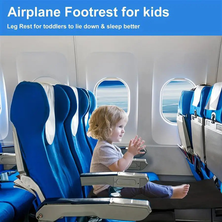 blaue Kinder-Flugzeug-Fußstütze-Reisebett-Sitzverlängerung mit gepolstertem, verstellbarem Design zur Unterstützung von Kleinkindern während des Fluges