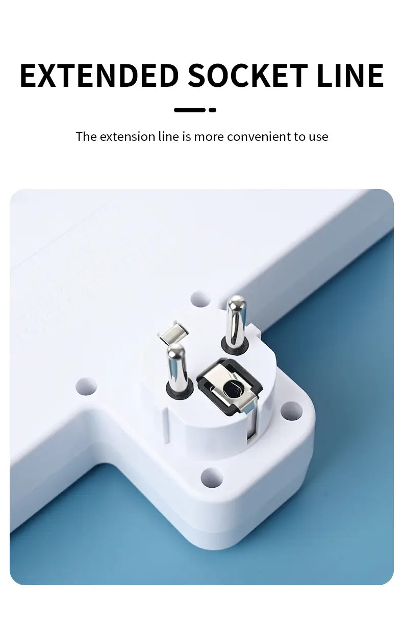 white plastic wall charger socket with usb ports showing extended socket line and metallic plug pins