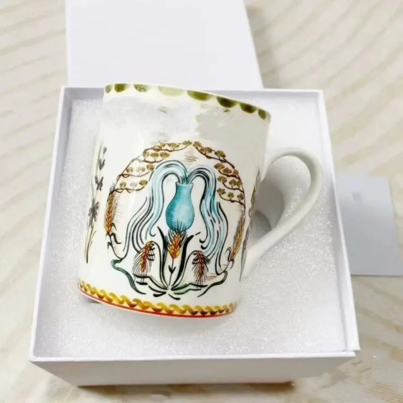 Coffee Cup Mug Fathers Day Gifts Retro Bone China Mug Breakfast Cereal Cup Household Creative Sun Series Tea Gift