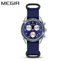 MEGIR 2247 Fashion Quartz Watches for Man Calendar Chronograph Clock Canvas Strap Luminous Casual Sports Men Watch reloj hombre