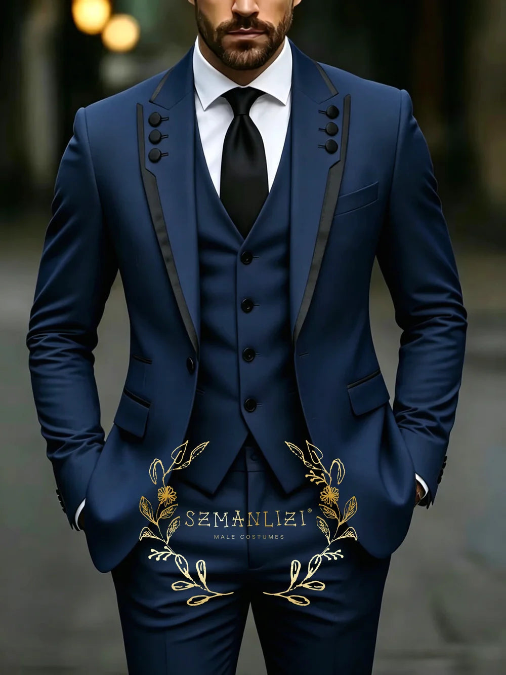 Classic Brown Business Suits For Men Slim Fit 3 Pieces Groomsmen Suit Male Party Formal Wedding Tuxedos Jacket+Vest+Pants