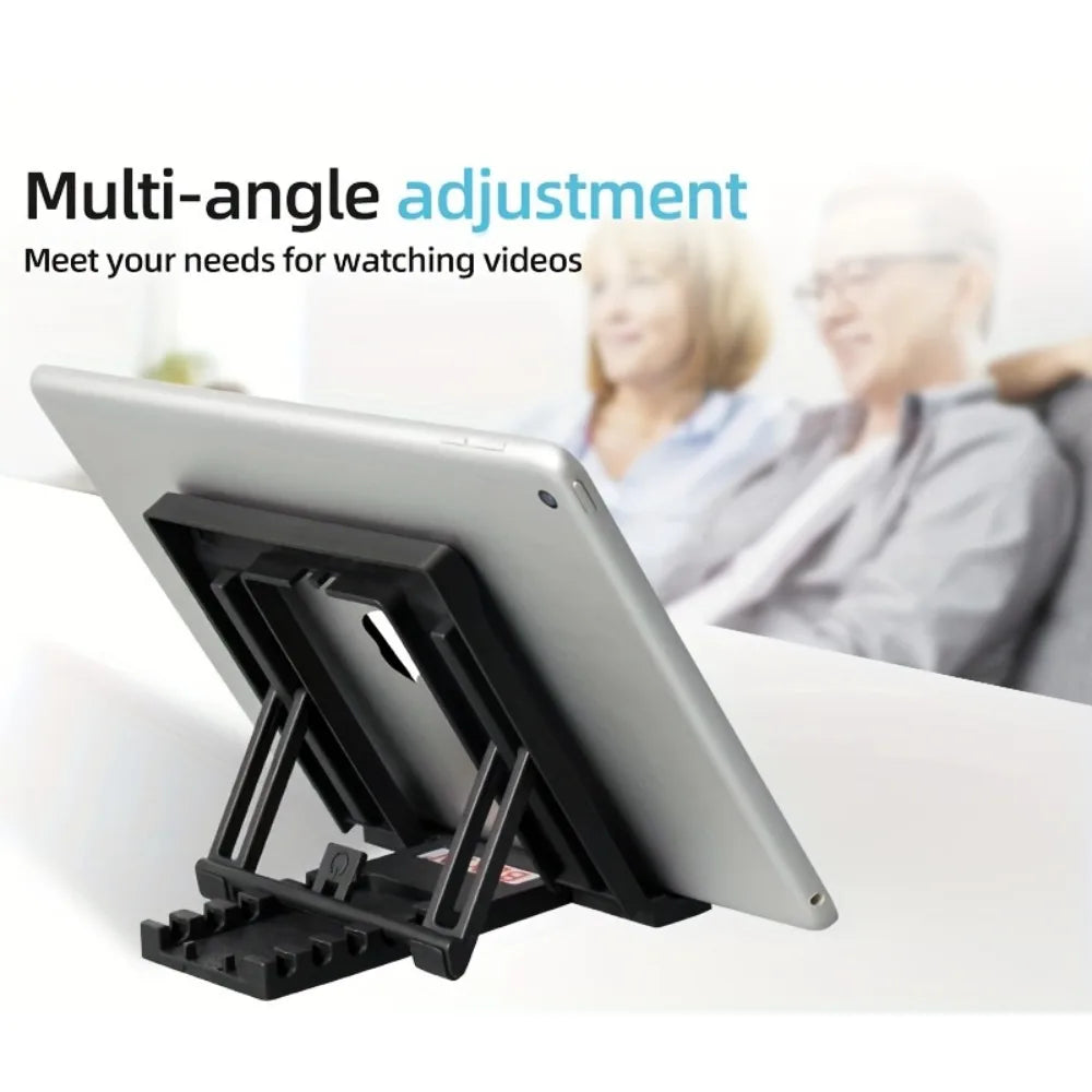 1pc Heavy Duty Foldable Tablet & Panel PC Stand with Rugged Clip Holder, Portable Desktop Mount Bracket Compatible for iPad